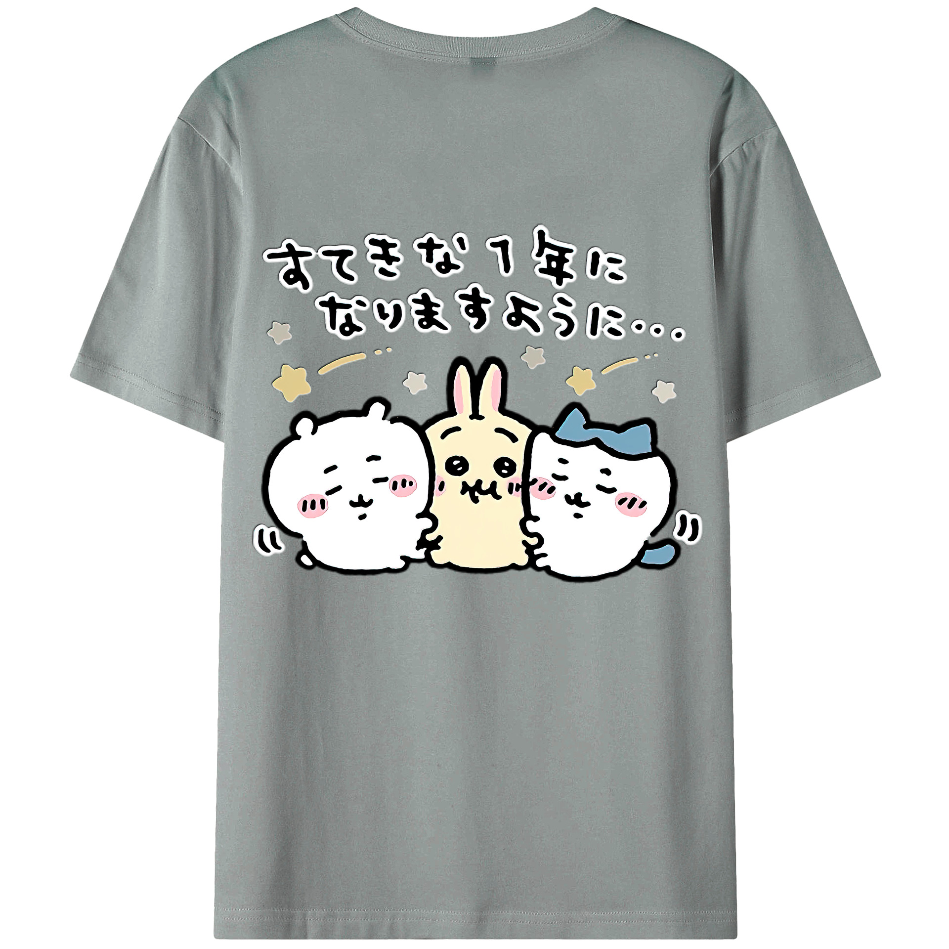 （画像用） ちいかわ ちいかわ Chii-kawa chiikawa 綿100％ メンズ半袖Tシャツ（バックプリント） 通気性